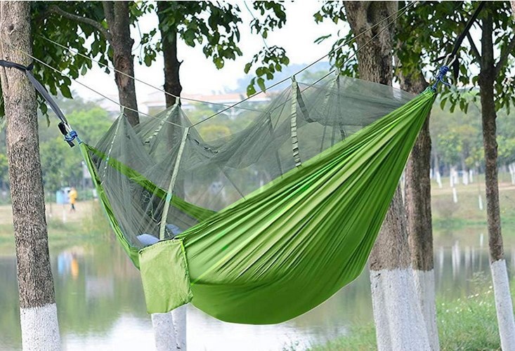 LEKKI HAMAK MOSKITIERA WĘDRÓWKA ZESTAW WYPOCZYNEK AKTYWNY MARSZ DO LASU